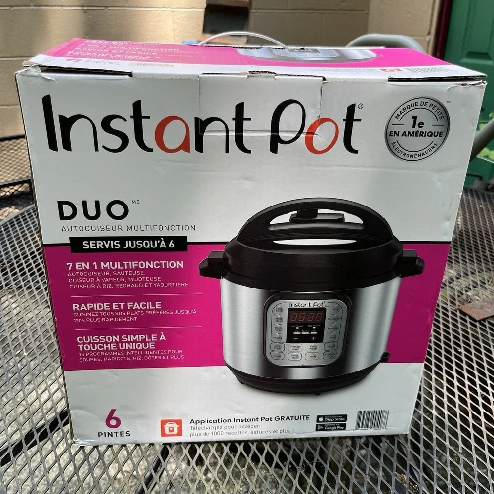 NIB INSTANT POT 7 IN 1 PROGRAMMABLE 6 QT IP-DUO60 V2 BRUSHED STAINLESS STEEL